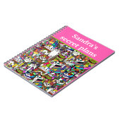 Cat Crazy Clowder Katzen, buntes Geschenk Notizblock (Linke Seite)