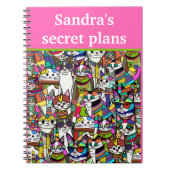 Cat Crazy Clowder Katzen, buntes Geschenk Notizblock (Vorderseite)