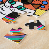 Cat Crazy Clowder Katzen, buntes Geschenk Puzzle (Seite)