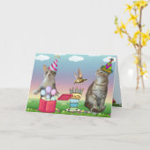 Cat Crazy Geburtstagskarte Karte (Gelbe Blume)