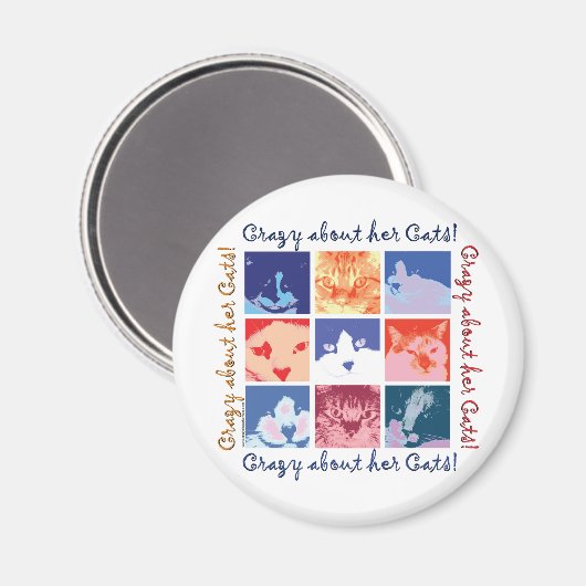 Cat Crazy Magnet (Vorderseite/Rückseite)