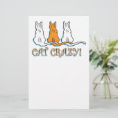 Cat Crazy Orange Tabby Cats Briefpapier (Stehend Vorderseite)