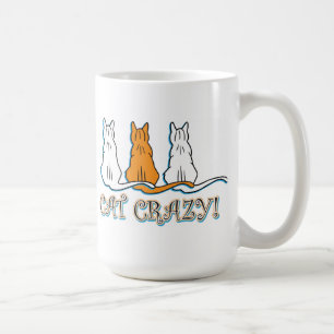 Cat Crazy Orange Tabby Cats Kaffeetasse