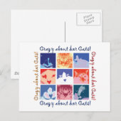 Cat Crazy Postkarte (Vorne/Hinten)