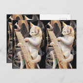 Cat Crescendo – Surrealist Art Postcard Postkarte (Vorne/Hinten)