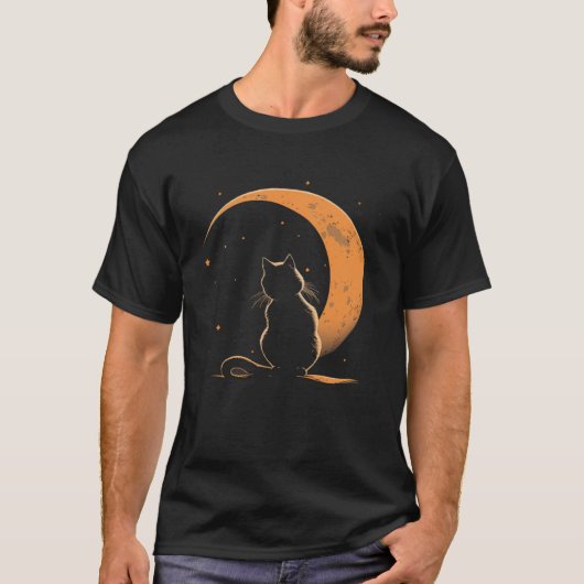 Cat Crescent Black Moon Sailor T-Shirt (Vorderseite)