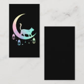 Cat Crescent Moon Horoscope Pastel Goth Wicca Visitenkarte (Vorne/Hinten)
