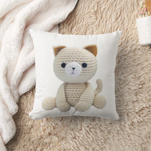 Cat Crochet Toy Cushion Baby Kinderzimmer Kissen (Decke)
