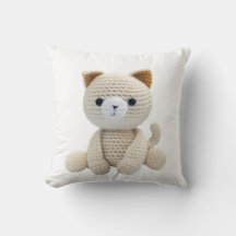 Cat Crochet Toy Cushion Baby Kinderzimmer