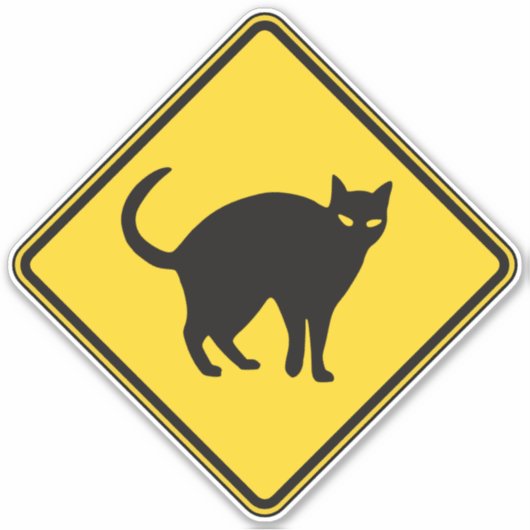 Cat Crossing Aufkleber (Vorderseite)
