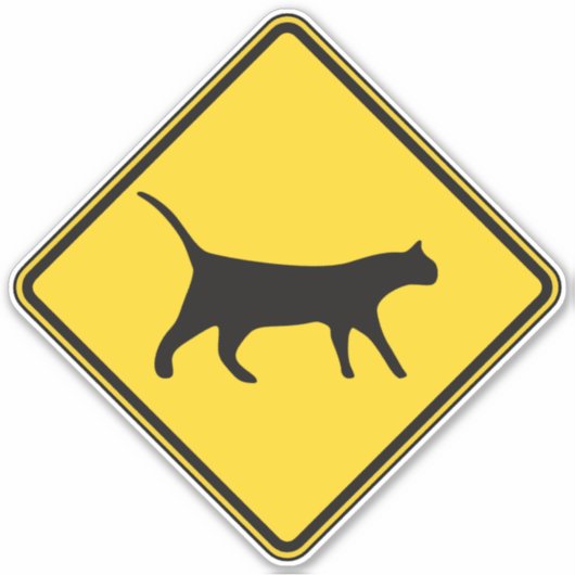 Cat Crossing Aufkleber (Vorderseite)