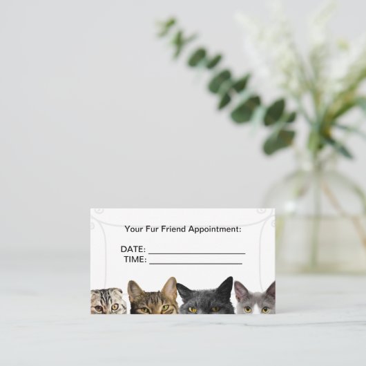 Cat Crowd Business Termin Karten (Stehend Vorderseite)