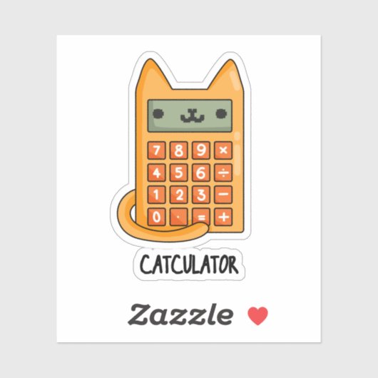 Cat-culator Funny Calculator Pun Aufkleber (Blatt)