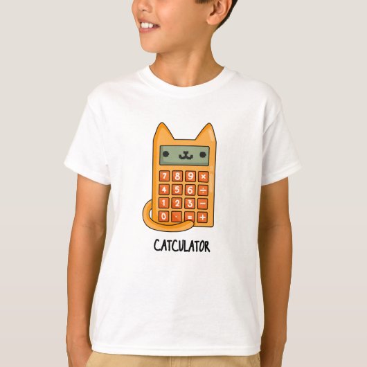 Cat-culator Funny Calculator Pun T-Shirt (Vorderseite)