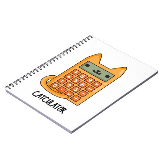 Cat-culator Funny Kitty Cat Calculator Pun Notizblock (Linke Seite)