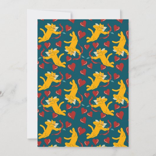 Cat Cupid Custom Valentine's Day Party Einladung (Rückseite)