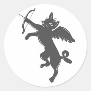 Cat cupid - Farbe auswählen Runder Aufkleber