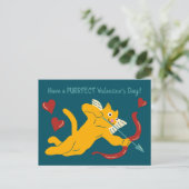 Cat Cupid Valelentinstag Postkarte (Stehend Vorderseite)