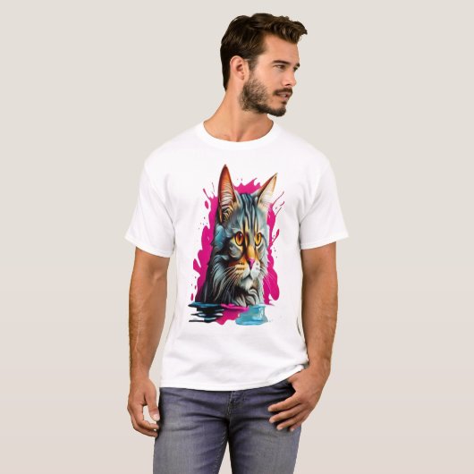 Cat Curious T-Shirt (Vorne ganz)