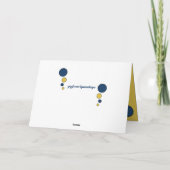 Cat curled up asleep photo navy gold birthday karte (Rückseite)