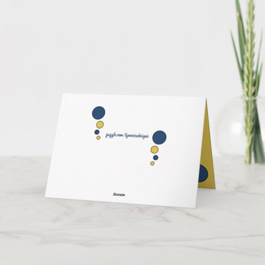 Cat curled up asleep photo navy gold birthday karte (Rückseite)