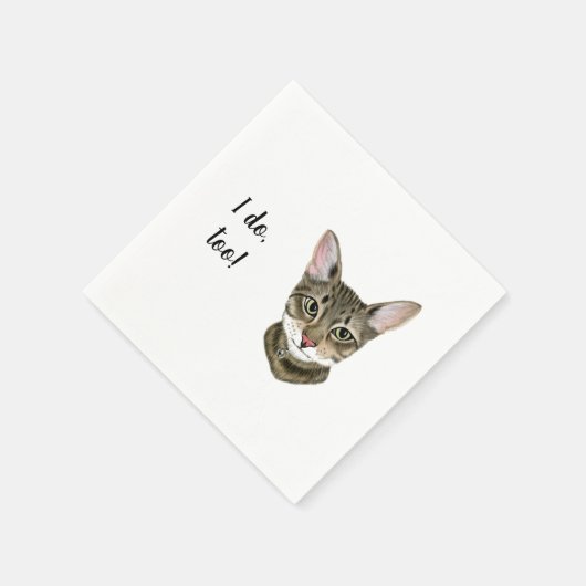 Cat Custom Cocktail Napkin Serviette (Ecke)