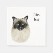 Cat Custom Cocktail Napkin Serviette (Vorderseite)
