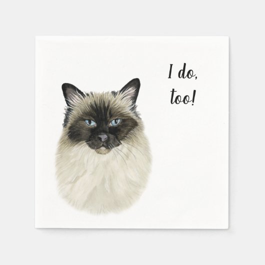 Cat Custom Cocktail Napkin Serviette (Vorderseite)