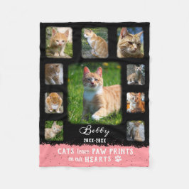 Cat Custom Foto Collage ausgeblendete Grenzen Schw Fleecedecke