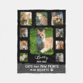 Cat Custom Foto Collage ausgeblendete Grenzen Schw Fleecedecke