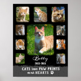 Cat Custom Foto Collage ausgeblendete Grenzen Schw Poster