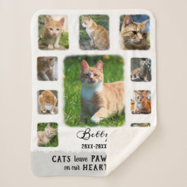 Cat Custom Foto Collage verblichene Grenzen Weiß G Sherpadecke
