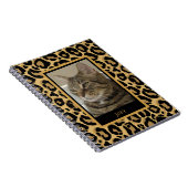 Cat Custom Foto Name Leopard Muster Notebook Notizblock (Rechte Seite)