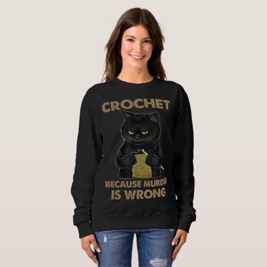 Cat Cute Cat Crocheting Cat  Cat Owner Sweatshirt (Vorne ganz)