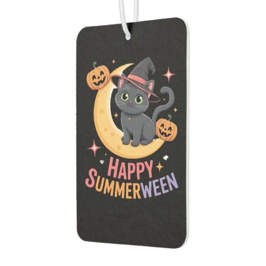 Cat Cute Halloween Aesthetic Essential T-Shirt Autolufterfrischer (Links)