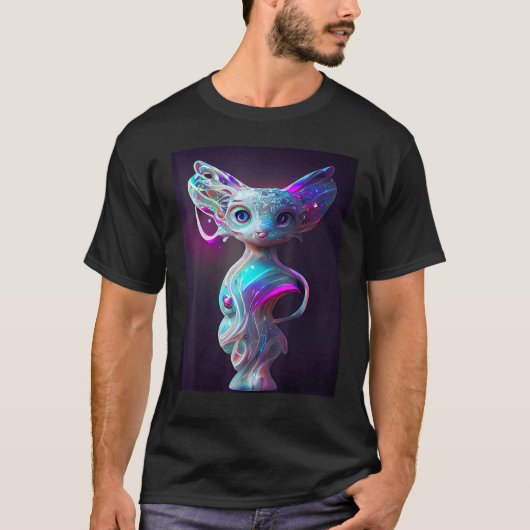 Cat Cyber Punk Weibliche Männer Frauen Mädchen 4 T-Shirt (Vorderseite)