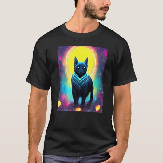 Cat Cyber Punk Weibliche Männer Frauen Mädchen T-Shirt (Vorderseite)