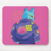 Cat Cyberpunk Stilvolles Design Mousepad (Vorne)