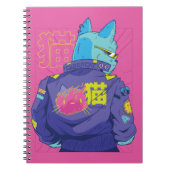 Cat Cyberpunk Stilvolles Design Notizblock (Vorderseite)