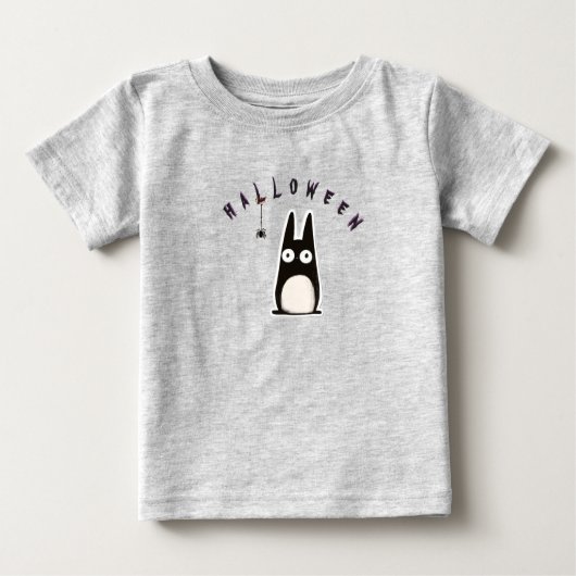 Cat d’Halloween + spider, Personalized Baby T-shirt (Vorderseite)