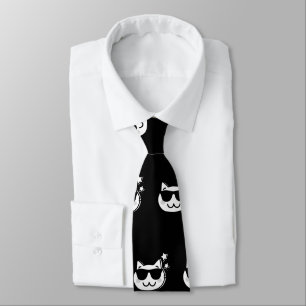 CAT DAD (BLACK) NECK TIE KRAWATTE