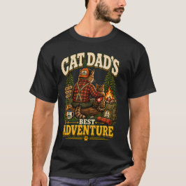 Cat Dad Camping-Abenteuer, Outdoor-Wandernde Katze T-Shirt