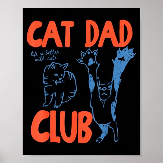 Cat Dad Club Funny Cat Lover Pet Parent Father's D Poster (Vorne)
