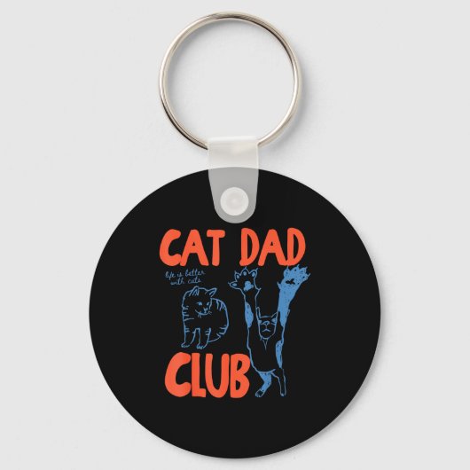 Cat Dad Club Funny Cat Lover Pet Parent Father's D Schlüsselanhänger (Vorderseite)