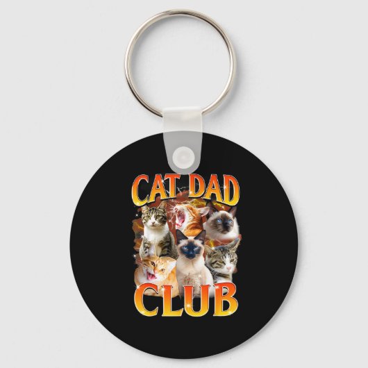 Cat Dad Club Funny Life Is Better With Cats Father Schlüsselanhänger (Vorderseite)