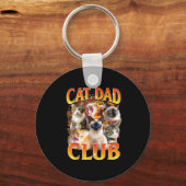 Cat Dad Club Funny Life Is Better With Cats Father Schlüsselanhänger (Vorderseite)