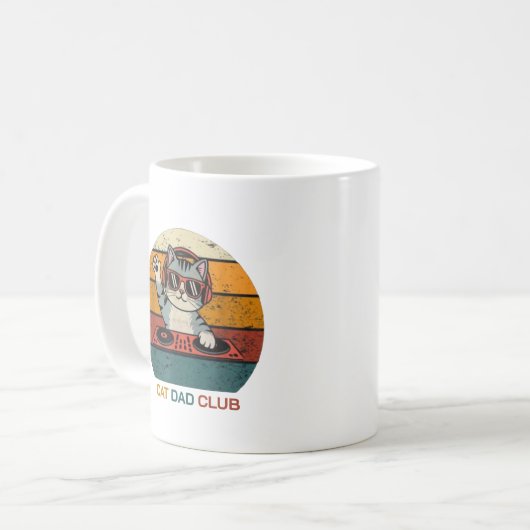 CAT DAD CLUB / Funny Retro misician Kaffeetasse (Vorderseite Links)