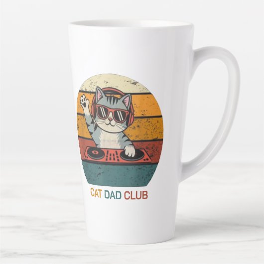 CAT DAD CLUB / Funny Retro misician Milchtasse (Rechts)