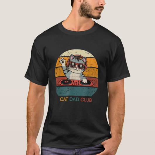 CAT DAD CLUB / Funny Retro misician T-Shirt (Vorderseite)