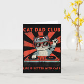 Cat Dad Club, Life Is Better With Cats, Cat Dad Fu Karte (Gelbe Blume)